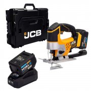 JCB 18V Cordless Jigsaw, 2x 5.0Ah Batteries and Fast charger in Hard Case